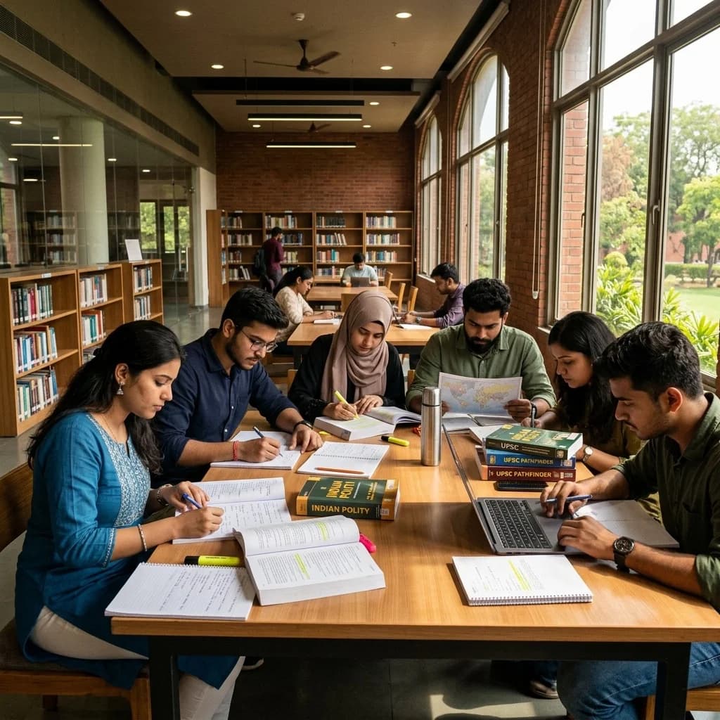 Students studying for UPSC
